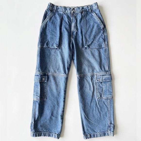 FP WE THE FREE Marx Slouchy High Rise Carpenter Straight Wide Leg Boyfriend Jean - Picture 2 of 8